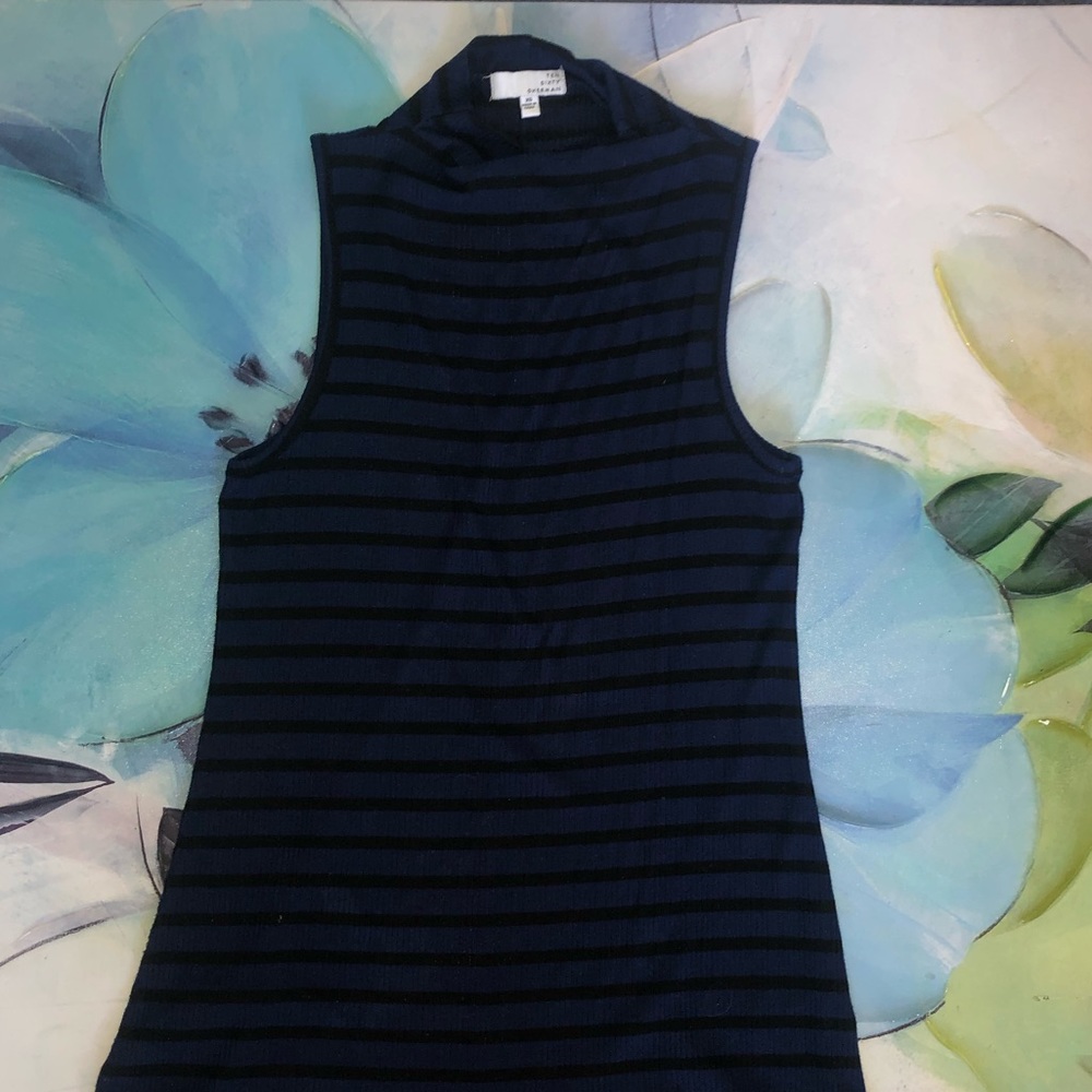 Black and blue striped tank